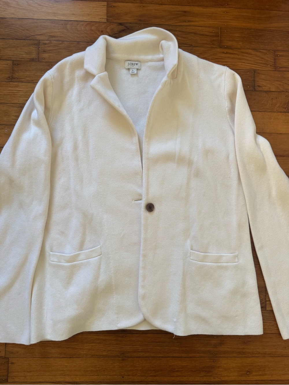 J. Crew Cream Single-Button Notch Collar Blazer